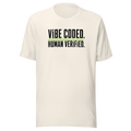 Vibe Coded. Human Verified Unisex T-Shirt product mockup