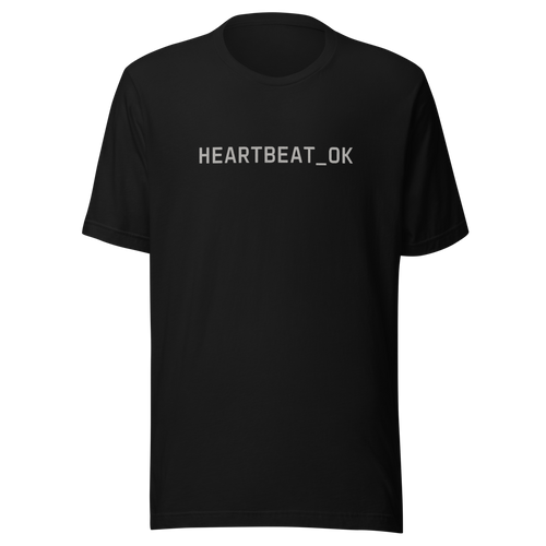 HEARTBEAT_OK Unisex Vibe Coder T-Shirt product mockup